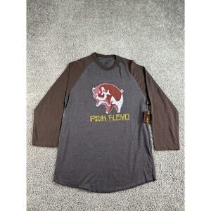 VTG 2004 Pink Floyd Animals Shirt Mens L Gray Baseball Tee Aces & Eights NWT